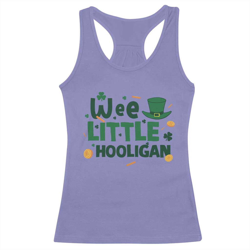 Funny St Patrick's Day Wee Little Hooligan Racerback Tank Top Shamrock TS11 Violet Print Your Wear