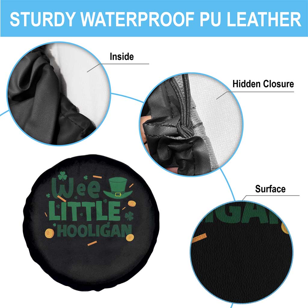 Funny St Patrick's Day Wee Little Hooligan Spare Tire Cover Shamrock TS11 Print Your Wear