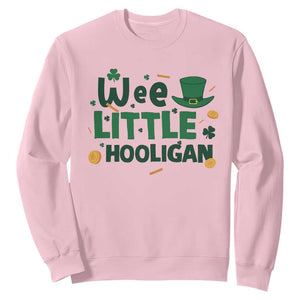 Funny St Patrick's Day Wee Little Hooligan Sweatshirt Shamrock TS11 Light Pink Print Your Wear