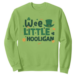 Funny St Patrick's Day Wee Little Hooligan Sweatshirt Shamrock TS11 Lime Print Your Wear