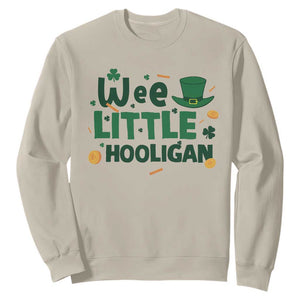 Funny St Patrick's Day Wee Little Hooligan Sweatshirt Shamrock TS11 Sand Print Your Wear