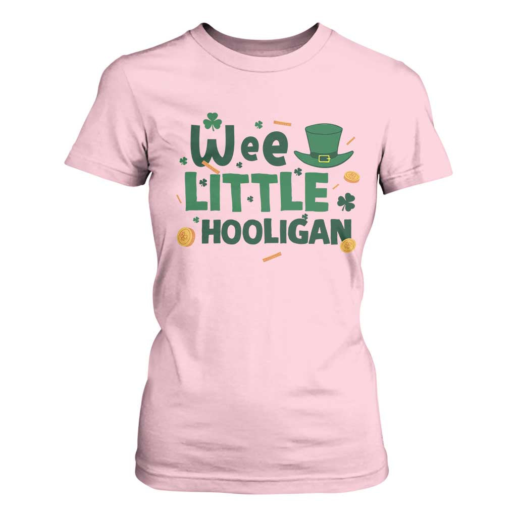 Funny St Patrick's Day Wee Little Hooligan T Shirt For Women Shamrock TS11 Light Pink Print Your Wear