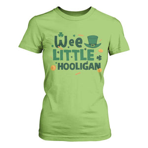 Funny St Patrick's Day Wee Little Hooligan T Shirt For Women Shamrock TS11 Lime Print Your Wear