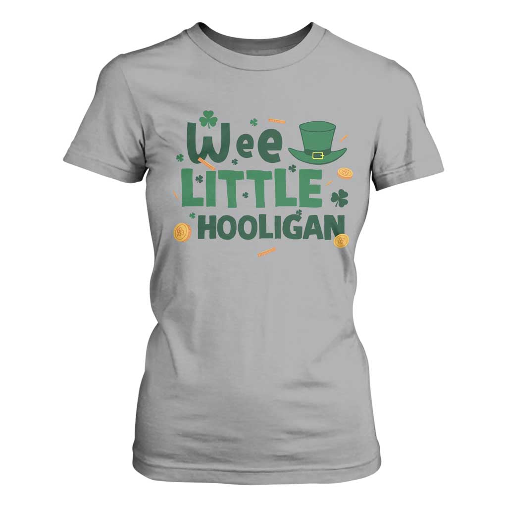 Funny St Patrick's Day Wee Little Hooligan T Shirt For Women Shamrock TS11 Sport Gray Print Your Wear