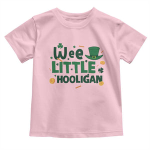 Funny St Patrick's Day Wee Little Hooligan Toddler T Shirt Shamrock TS11 Light Pink Print Your Wear