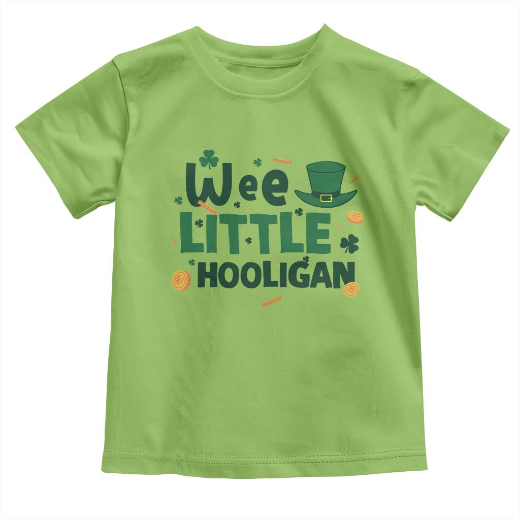 Funny St Patrick's Day Wee Little Hooligan Toddler T Shirt Shamrock TS11 Lime Print Your Wear