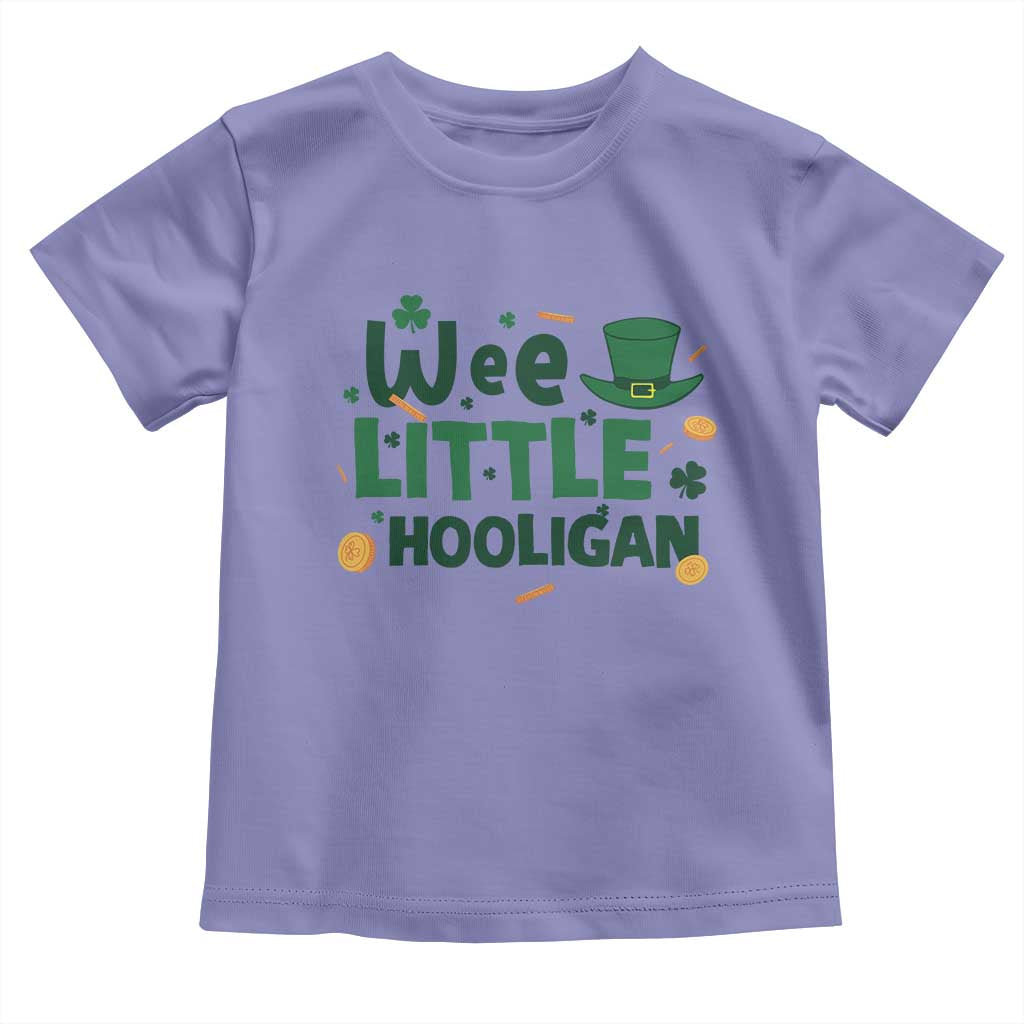 Funny St Patrick's Day Wee Little Hooligan Toddler T Shirt Shamrock TS11 Violet Print Your Wear