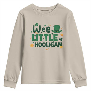 Funny St Patrick's Day Wee Little Hooligan Youth Sweatshirt Shamrock TS11 Sand Print Your Wear