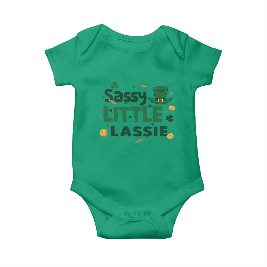 Funny St Patrick's Day Sassy Little Lassie Baby Onesie Shamrock TS11 Irish Green Print Your Wear