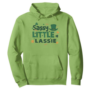 Funny St Patrick's Day Sassy Little Lassie Hoodie Shamrock TS11 Lime Print Your Wear