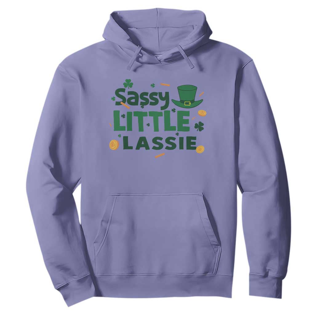 Funny St Patrick's Day Sassy Little Lassie Hoodie Shamrock TS11 Violet Print Your Wear