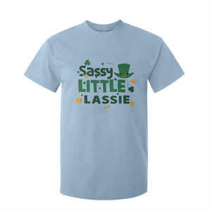 Funny St Patrick's Day Sassy Little Lassie T Shirt For Kid Shamrock TS11 Light Blue Print Your Wear