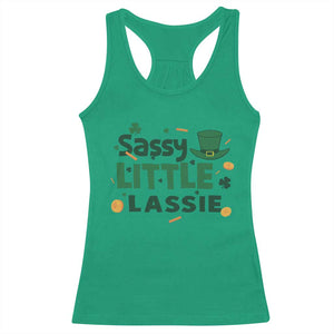 Funny St Patrick's Day Sassy Little Lassie Racerback Tank Top Shamrock TS11 Irish Green Print Your Wear