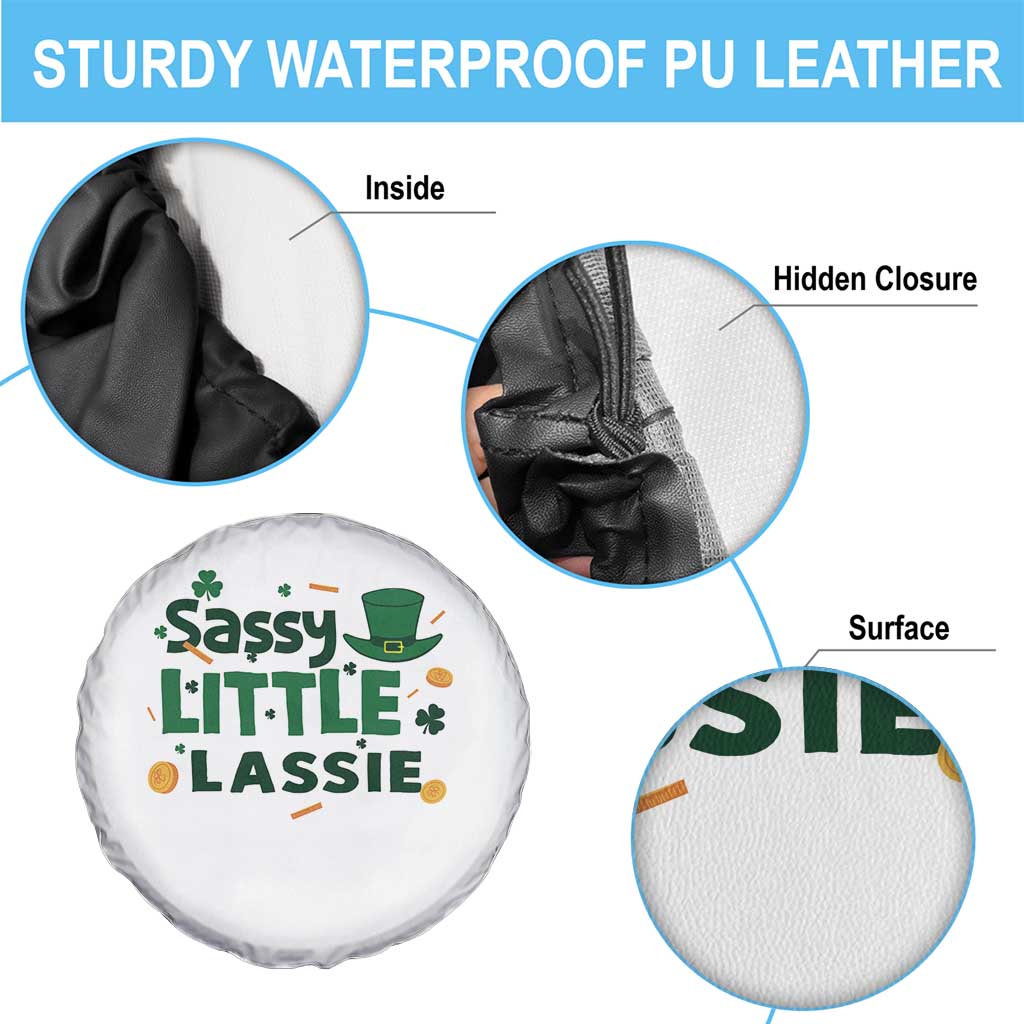 Funny St Patrick's Day Sassy Little Lassie Spare Tire Cover Shamrock TS11 Print Your Wear