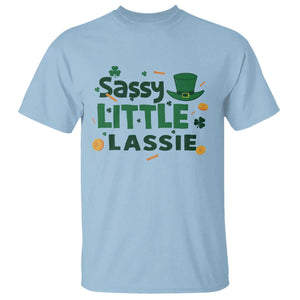 Funny St Patrick's Day Sassy Little Lassie T Shirt Shamrock TS11 Light Blue Print Your Wear