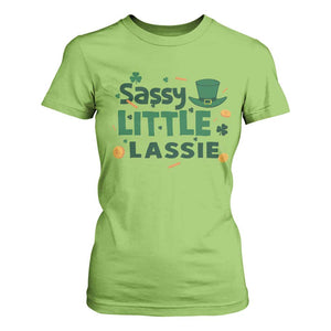 Funny St Patrick's Day Sassy Little Lassie T Shirt For Women Shamrock TS11 Lime Print Your Wear
