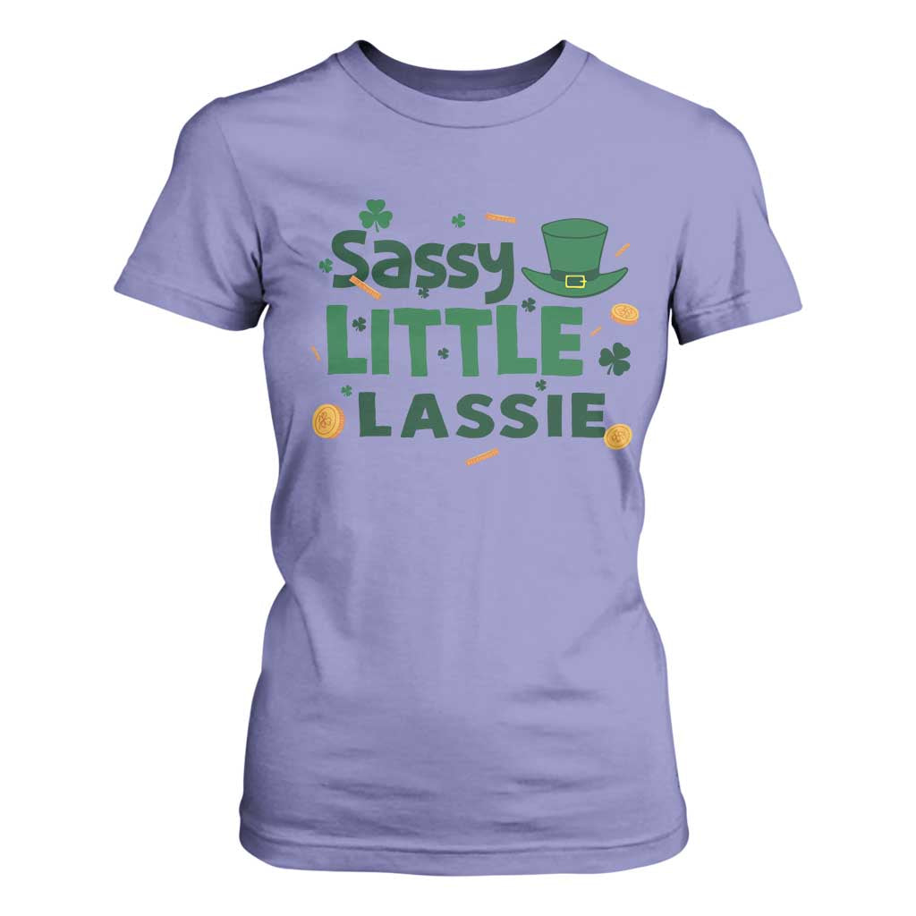 Funny St Patrick's Day Sassy Little Lassie T Shirt For Women Shamrock TS11 Violet Print Your Wear