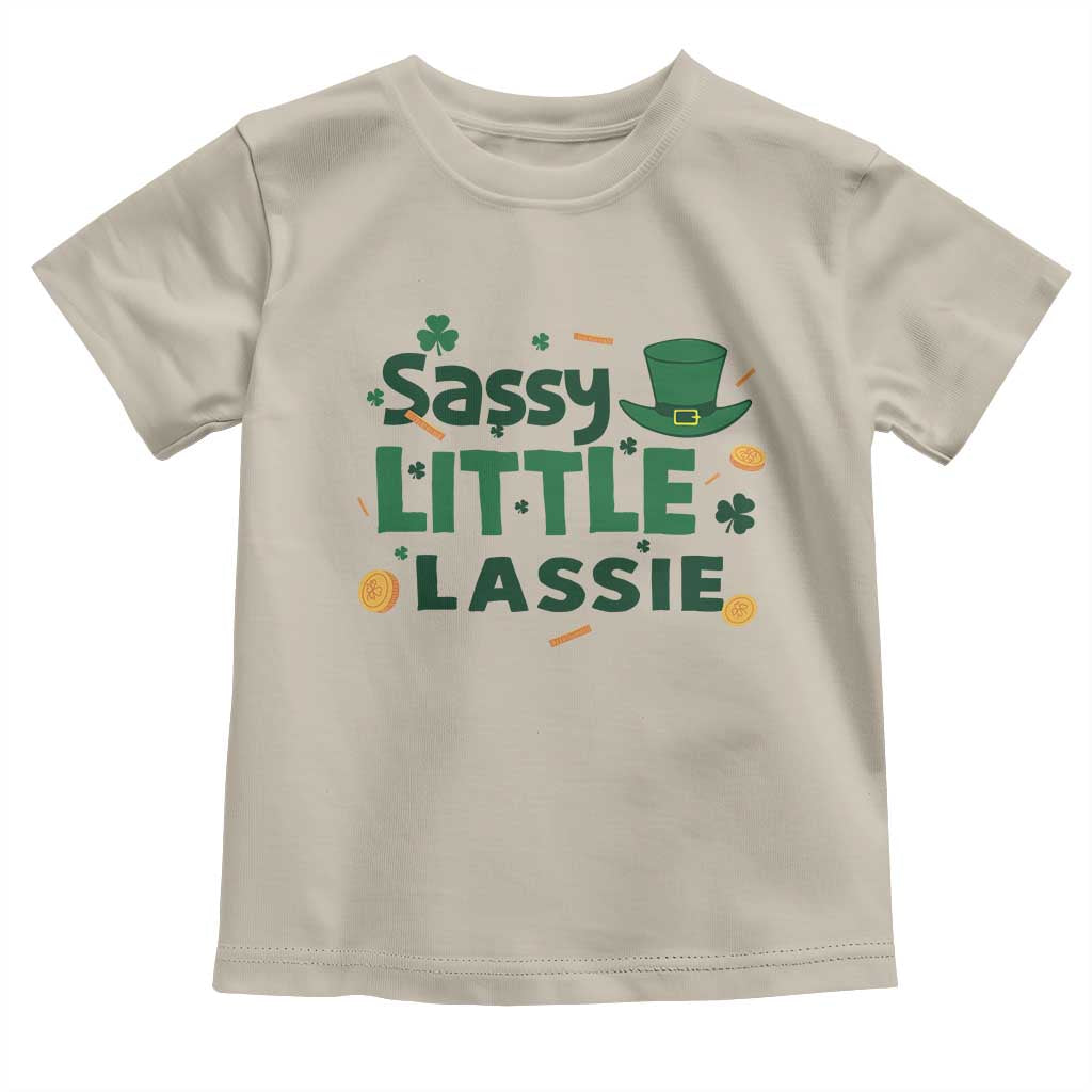 Funny St Patrick's Day Sassy Little Lassie Toddler T Shirt Shamrock TS11 Sand Print Your Wear