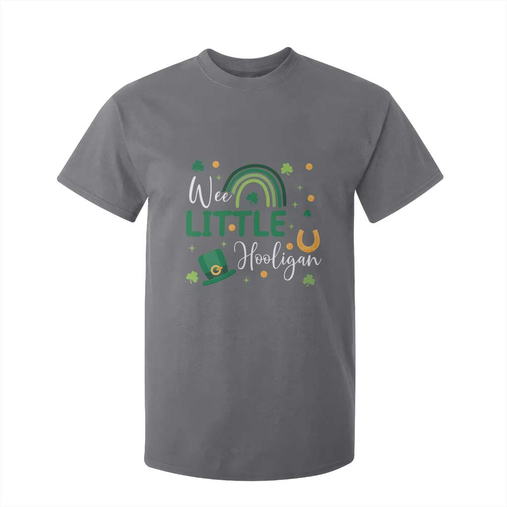 Funny Wee Little Hooligan T Shirt For Kid St Patrick's Day Shamrock Rainbow TS11 Charcoal Print Your Wear