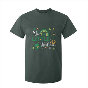 Funny Wee Little Hooligan T Shirt For Kid St Patrick's Day Shamrock Rainbow TS11 Dark Forest Green Print Your Wear