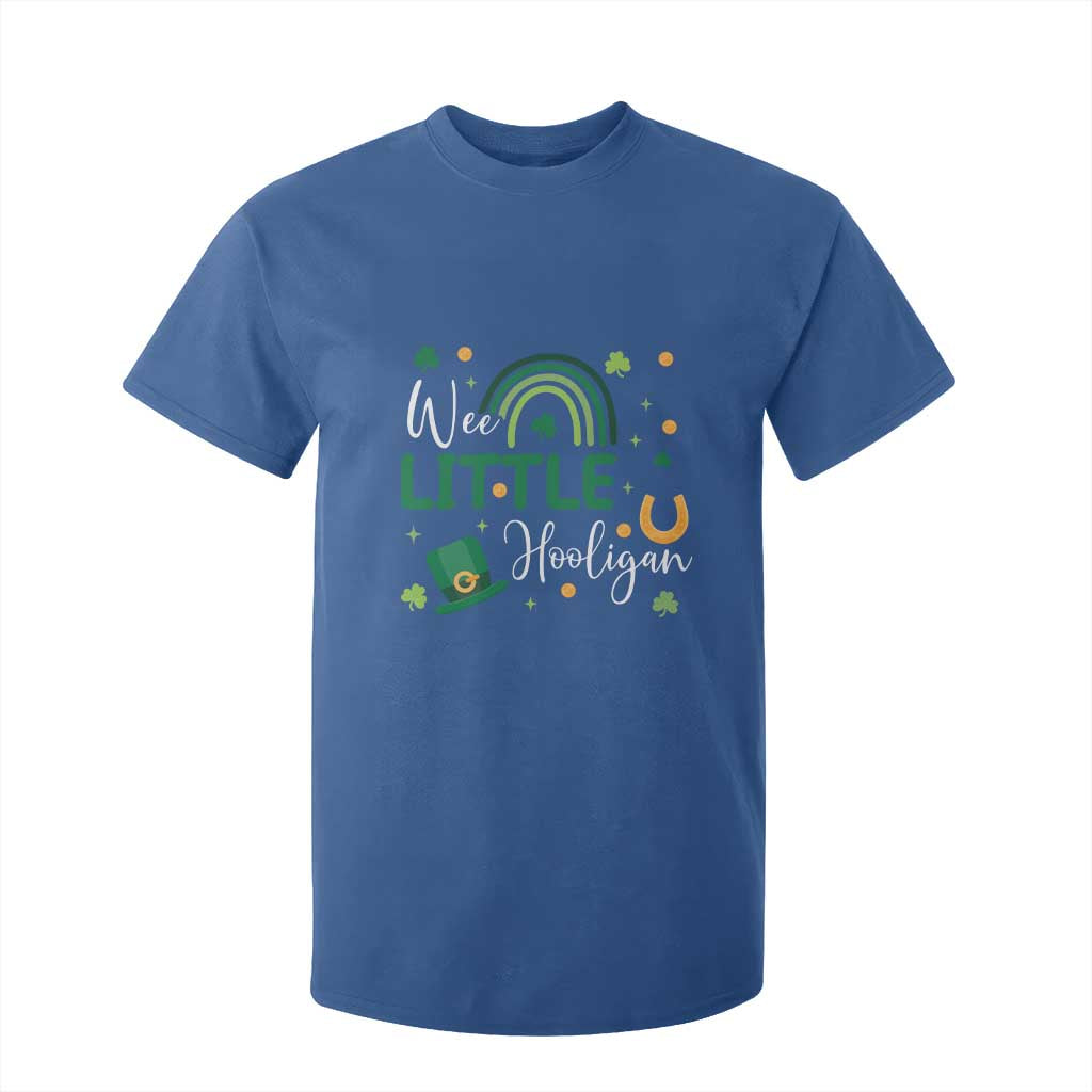 Funny Wee Little Hooligan T Shirt For Kid St Patrick's Day Shamrock Rainbow TS11 Royal Blue Print Your Wear