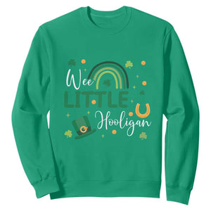 Funny Wee Little Hooligan Sweatshirt St Patrick's Day Shamrock Rainbow TS11 Irish Green Print Your Wear