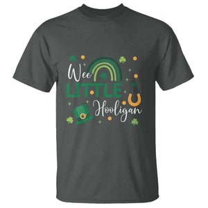 Funny Wee Little Hooligan T Shirt St Patrick's Day Shamrock Rainbow TS11 Dark Heather Print Your Wear