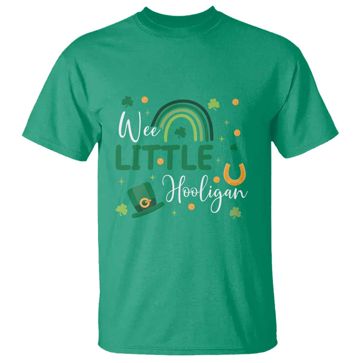 Funny Wee Little Hooligan T Shirt St Patrick's Day Shamrock Rainbow TS11 Irish Green Print Your Wear