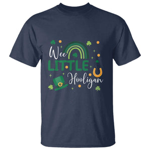 Funny Wee Little Hooligan T Shirt St Patrick's Day Shamrock Rainbow TS11 Navy Print Your Wear