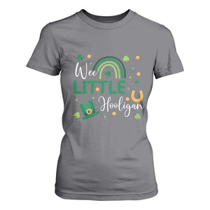 Funny Wee Little Hooligan T Shirt For Women St Patrick's Day Shamrock Rainbow TS11 Charcoal Print Your Wear