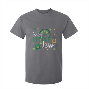 Funny Sassy Little Lassie T Shirt For Kid St Patrick's Day Shamrock Rainbow TS11 Charcoal Print Your Wear