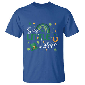 Funny Sassy Little Lassie T Shirt St Patrick's Day Shamrock Rainbow TS11 Royal Blue Print Your Wear