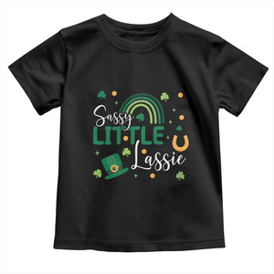 Funny Sassy Little Lassie Toddler T Shirt St Patrick's Day Shamrock Rainbow TS11 Black Print Your Wear