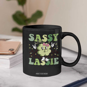 Funny St Patrick's Day Sassy Little Lassie Coffee Mug Retro Groovy Clover TS11 Print Your Wear