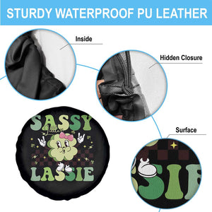 Funny St Patrick's Day Sassy Little Lassie Spare Tire Cover Retro Groovy Clover TS11 Print Your Wear