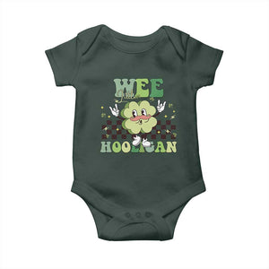 Funny St Patrick's Day Wee Little Hooligan Baby Onesie Retro Groovy Clover TS11 Print Your Wear