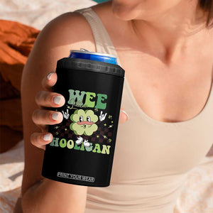 Funny St Patrick's Day Wee Little Hooligan 4 in 1 Can Cooler Tumbler Retro Groovy Clover TS11 Print Your Wear