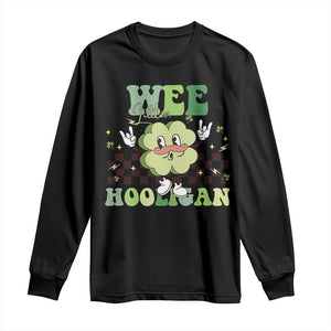 Funny St Patrick's Day Wee Little Hooligan Long Sleeve Shirt Retro Groovy Clover TS11 Black Print Your Wear