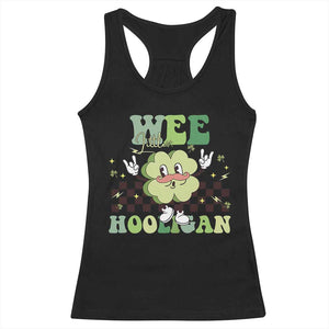 Funny St Patrick's Day Wee Little Hooligan Racerback Tank Top Retro Groovy Clover TS11 Black Print Your Wear