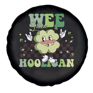 Funny St Patrick's Day Wee Little Hooligan Spare Tire Cover Retro Groovy Clover TS11 Print Your Wear