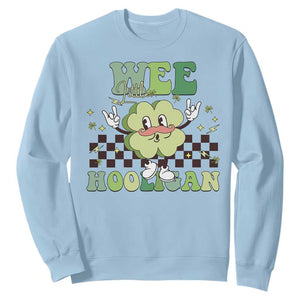 Funny St Patrick's Day Wee Little Hooligan Sweatshirt Retro Groovy Clover TS11 Light Blue Print Your Wear