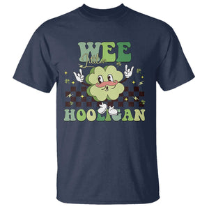 Funny St Patrick's Day Wee Little Hooligan T Shirt Retro Groovy Clover TS11 Navy Print Your Wear