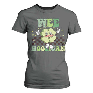 Funny St Patrick's Day Wee Little Hooligan T Shirt For Women Retro Groovy Clover TS11 Dark Heather Print Your Wear