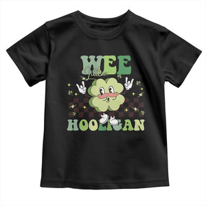 Funny St Patrick's Day Wee Little Hooligan Toddler T Shirt Retro Groovy Clover TS11 Black Print Your Wear