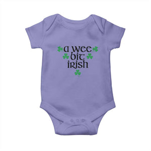 Funny Irish Heritage Baby Onesie A Wee Bit Irish St Patrick's Day Shamrock TS11 Violet Print Your Wear
