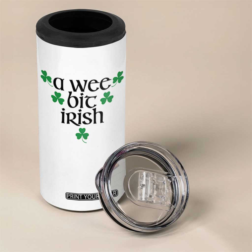 Funny Irish Heritage 4 in 1 Can Cooler Tumbler A Wee Bit Irish St Patrick's Day Shamrock TS11 Print Your Wear