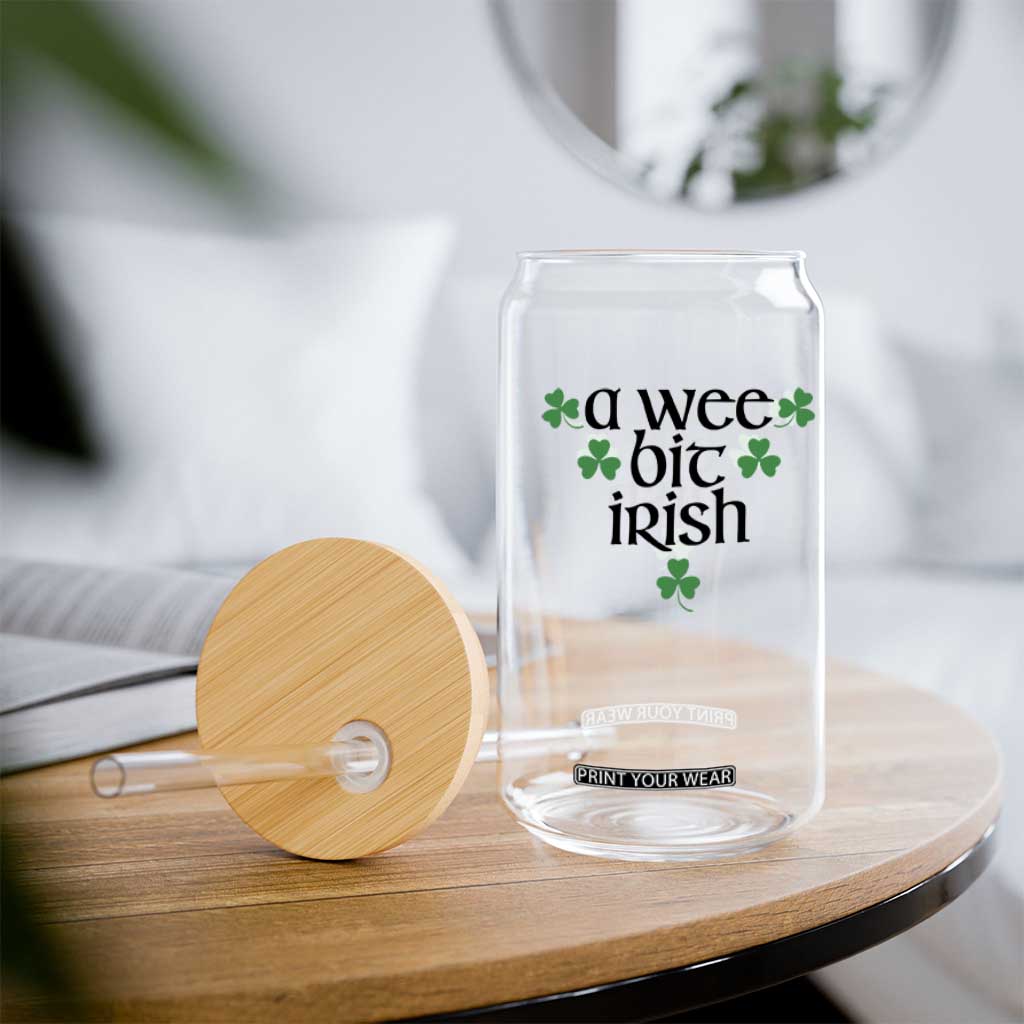 Funny Irish Heritage Glass Can A Wee Bit Irish St Patrick's Day Shamrock TS11 Print Your Wear