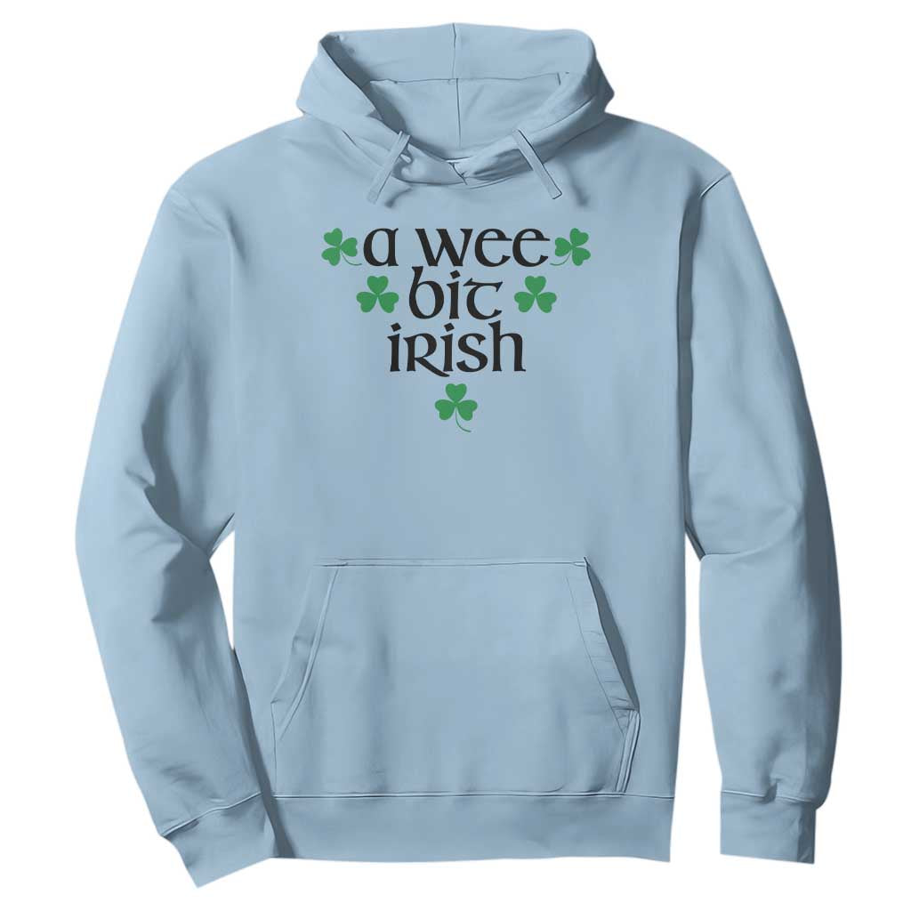 Funny Irish Heritage Hoodie A Wee Bit Irish St Patrick's Day Shamrock TS11 Light Blue Print Your Wear