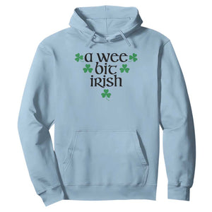 Funny Irish Heritage Hoodie A Wee Bit Irish St Patrick's Day Shamrock TS11 Light Blue Print Your Wear