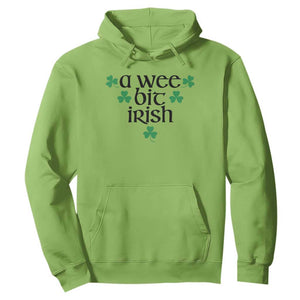 Funny Irish Heritage Hoodie A Wee Bit Irish St Patrick's Day Shamrock TS11 Lime Print Your Wear
